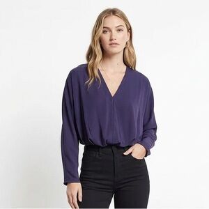 Express Women's V-Neck Dolman Blouse in deep purple
